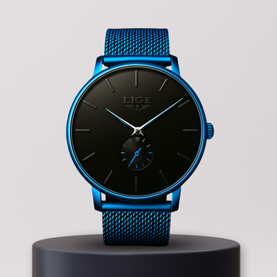 Midnight Mesh | Modern Slim Quartz Timepiece