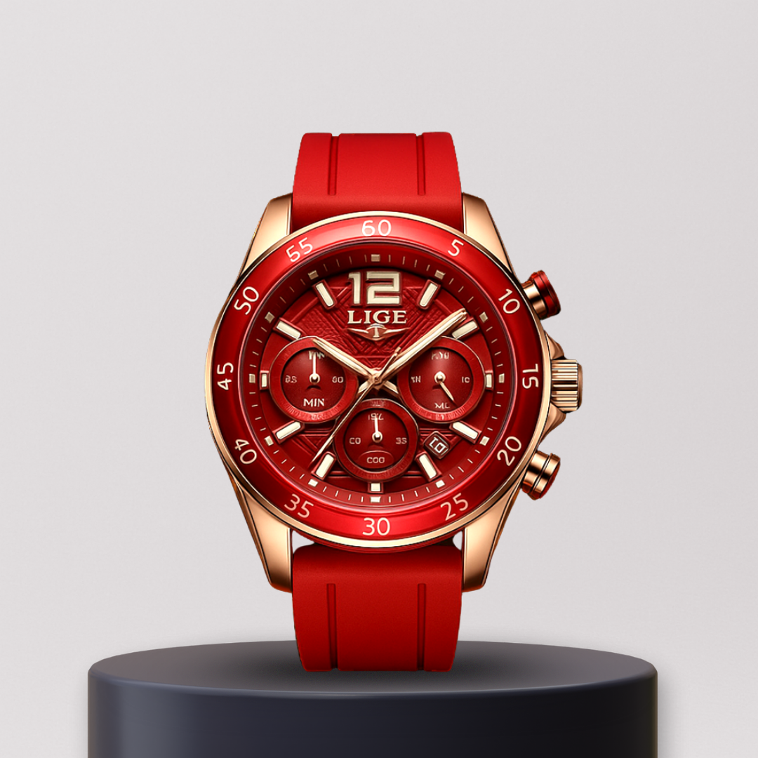 Crimson Velocity | Sport Chronograph Watch