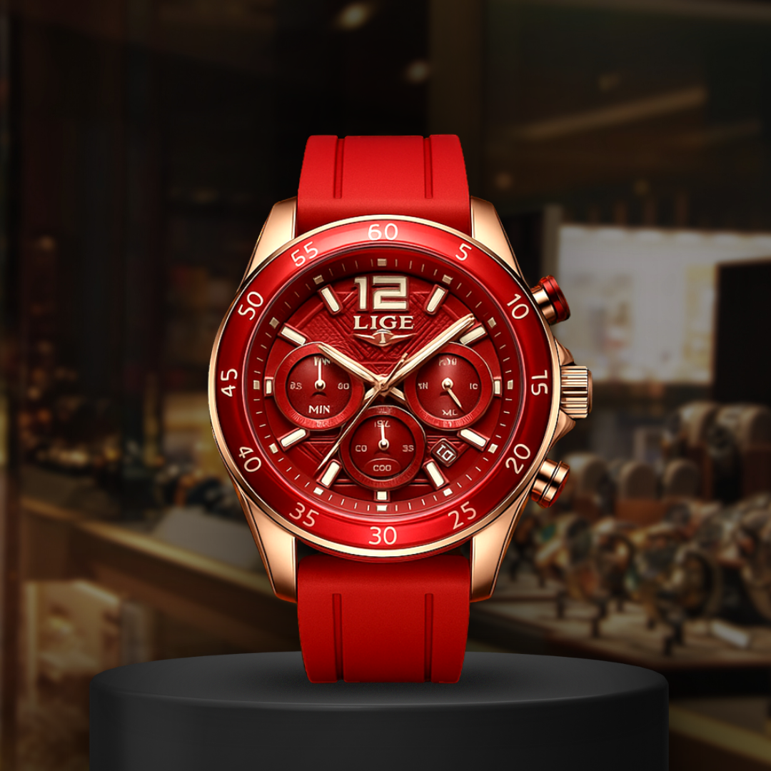 Crimson Velocity | Sport Chronograph Watch