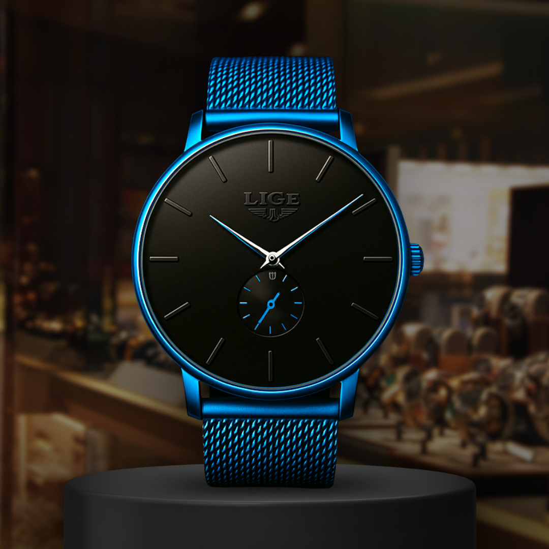 Midnight Mesh | Modern Slim Quartz Timepiece