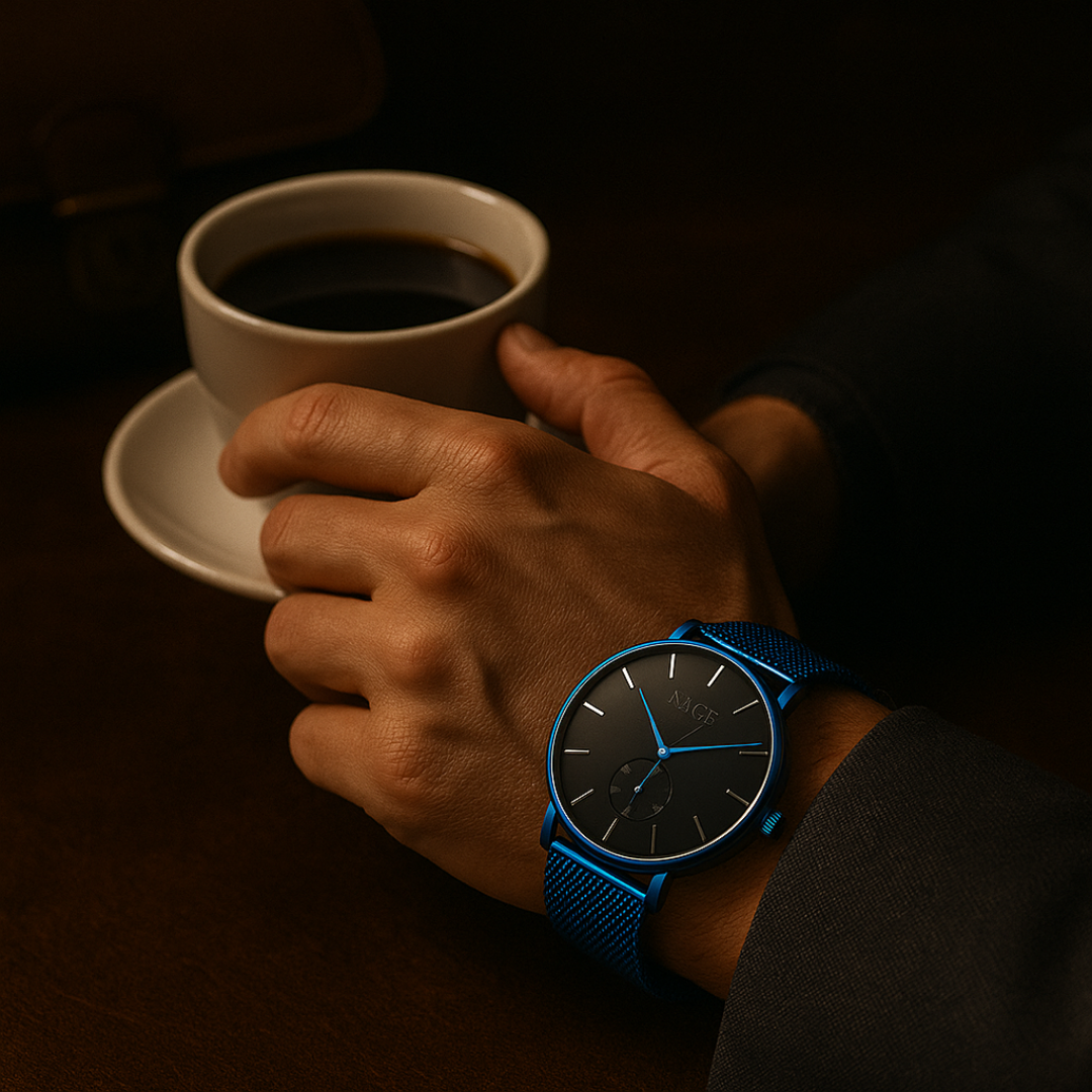 Midnight Mesh | Modern Slim Quartz Timepiece