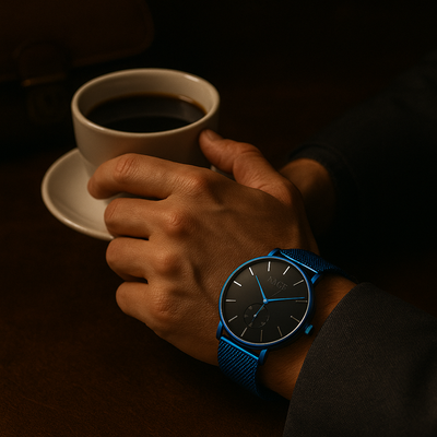 Midnight Mesh | Modern Slim Quartz Timepiece