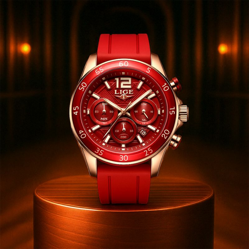Crimson Velocity | Sport Chronograph Watch
