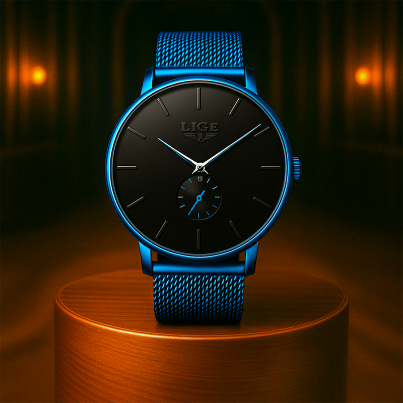 Midnight Mesh | Modern Slim Quartz Timepiece